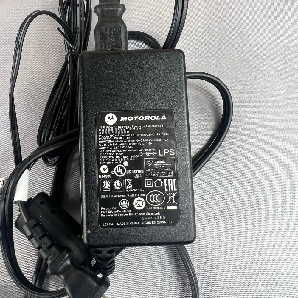 Genuine Motorola 14V 1.5A Power Adapter NU20-C140150-13 Tested